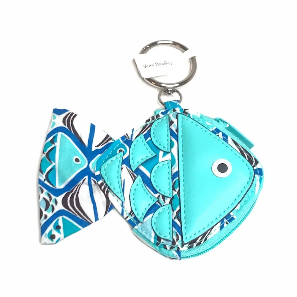Vera Bradley Bag Charm & Coin Purse Go Fish Blue